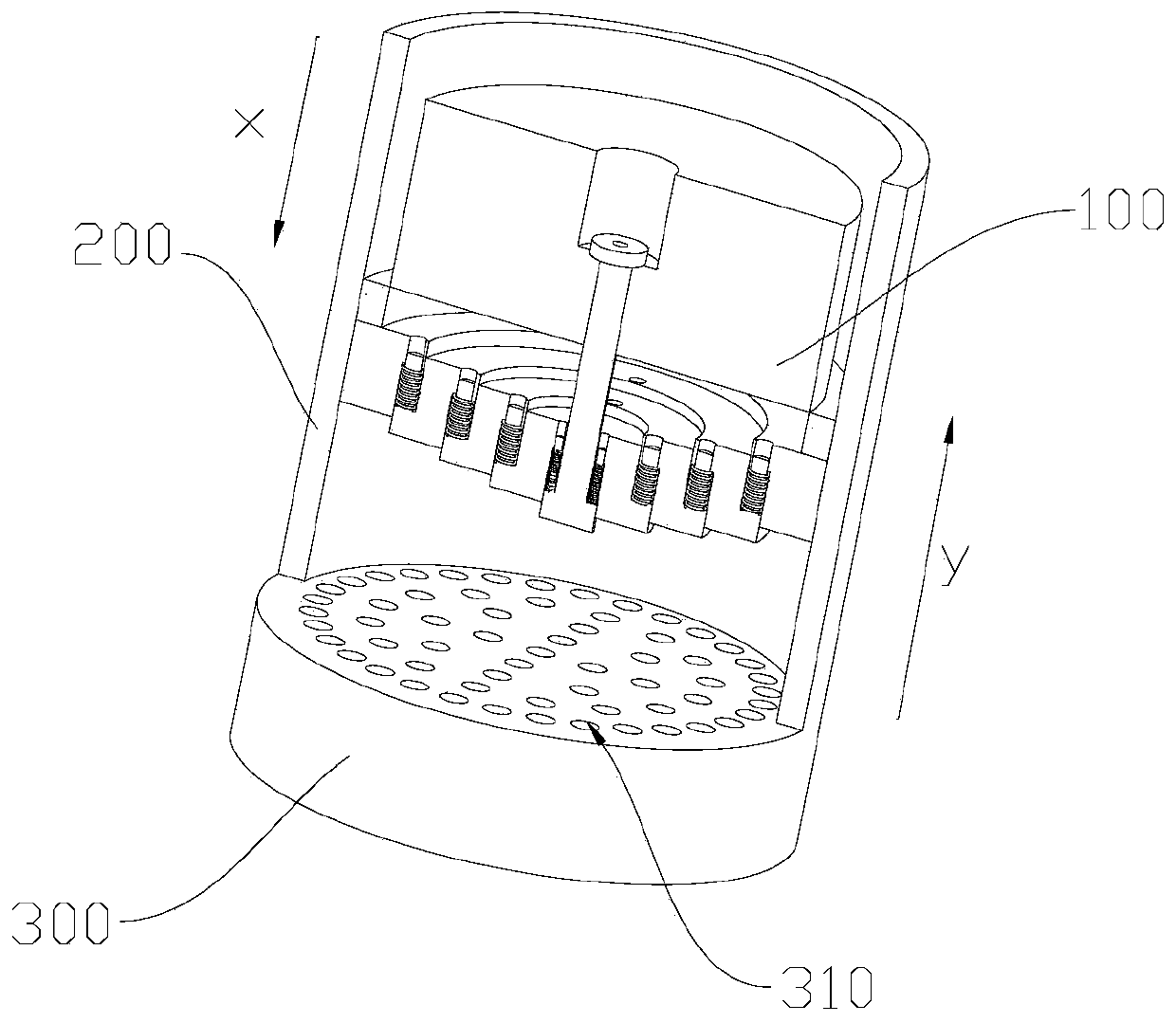 A flow equalizing extrusion device and extrusion method