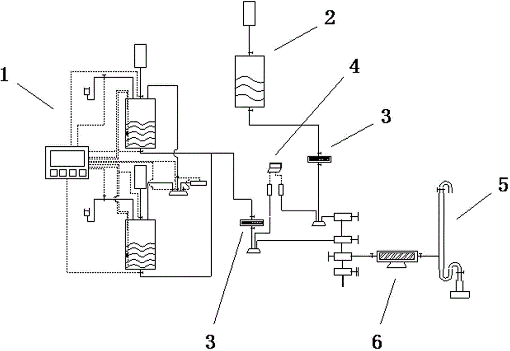 Large liquid measure constant pressure displacement indoor physical simulation experiment device