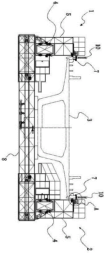 Suspension method for bridge detection device and suspension arm assemblies