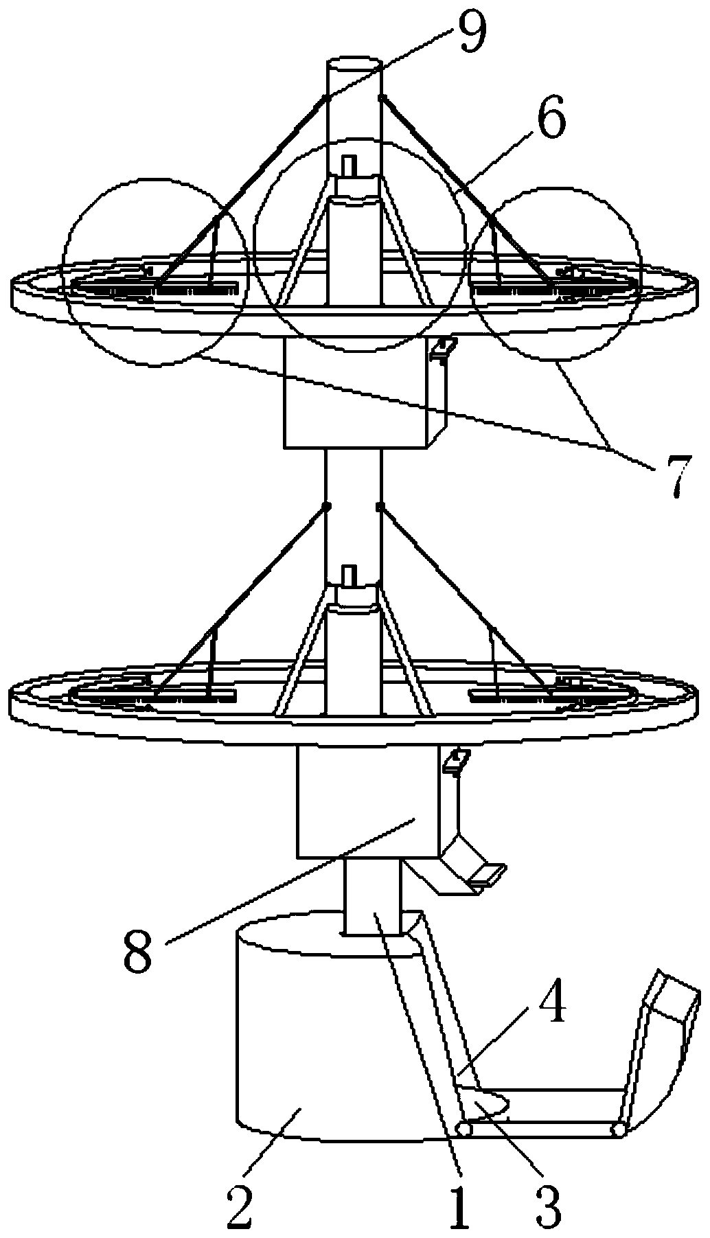 An eccentric rotary drying rack for drying soybeans