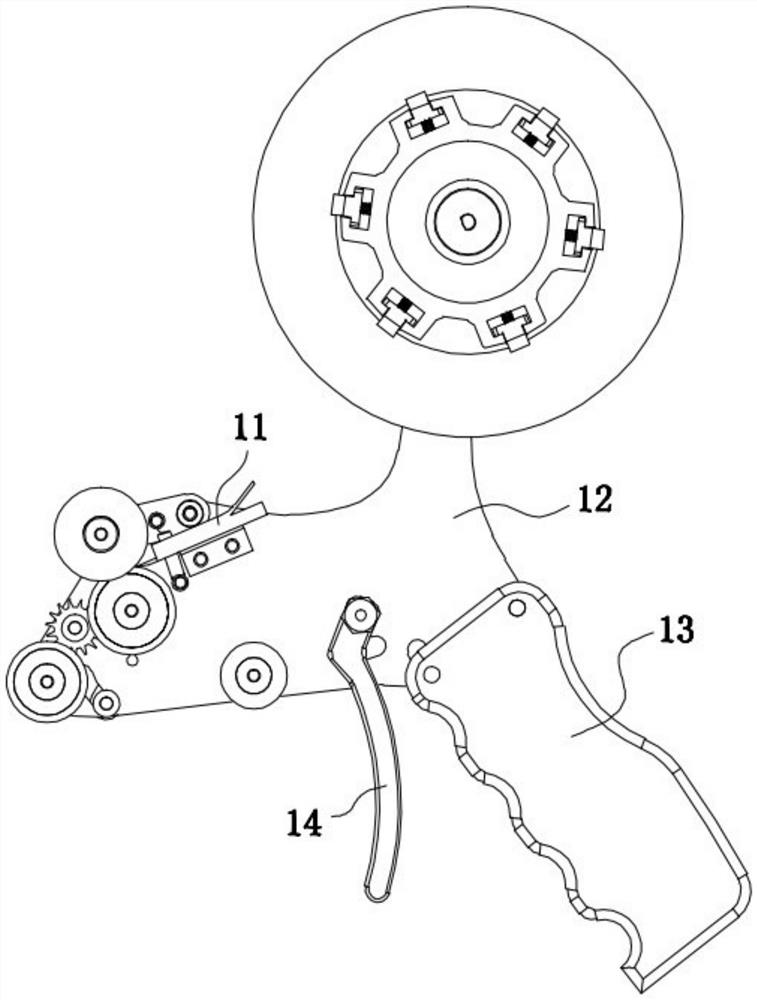 Adhesive tape sticking machine with pull-apart mechanism