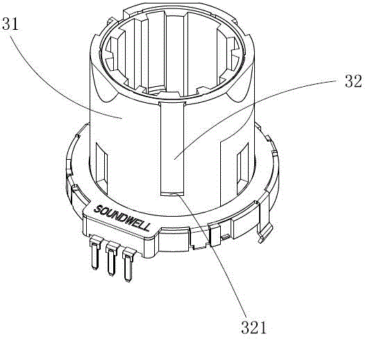 Automobile interior decorative parts turn button structure having crumpling function