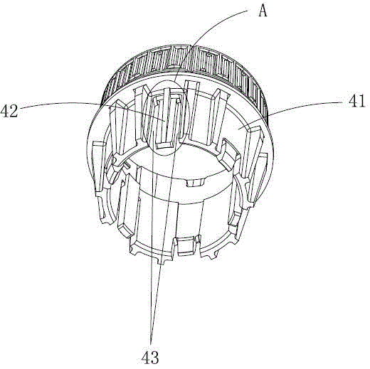 Automobile interior decorative parts turn button structure having crumpling function