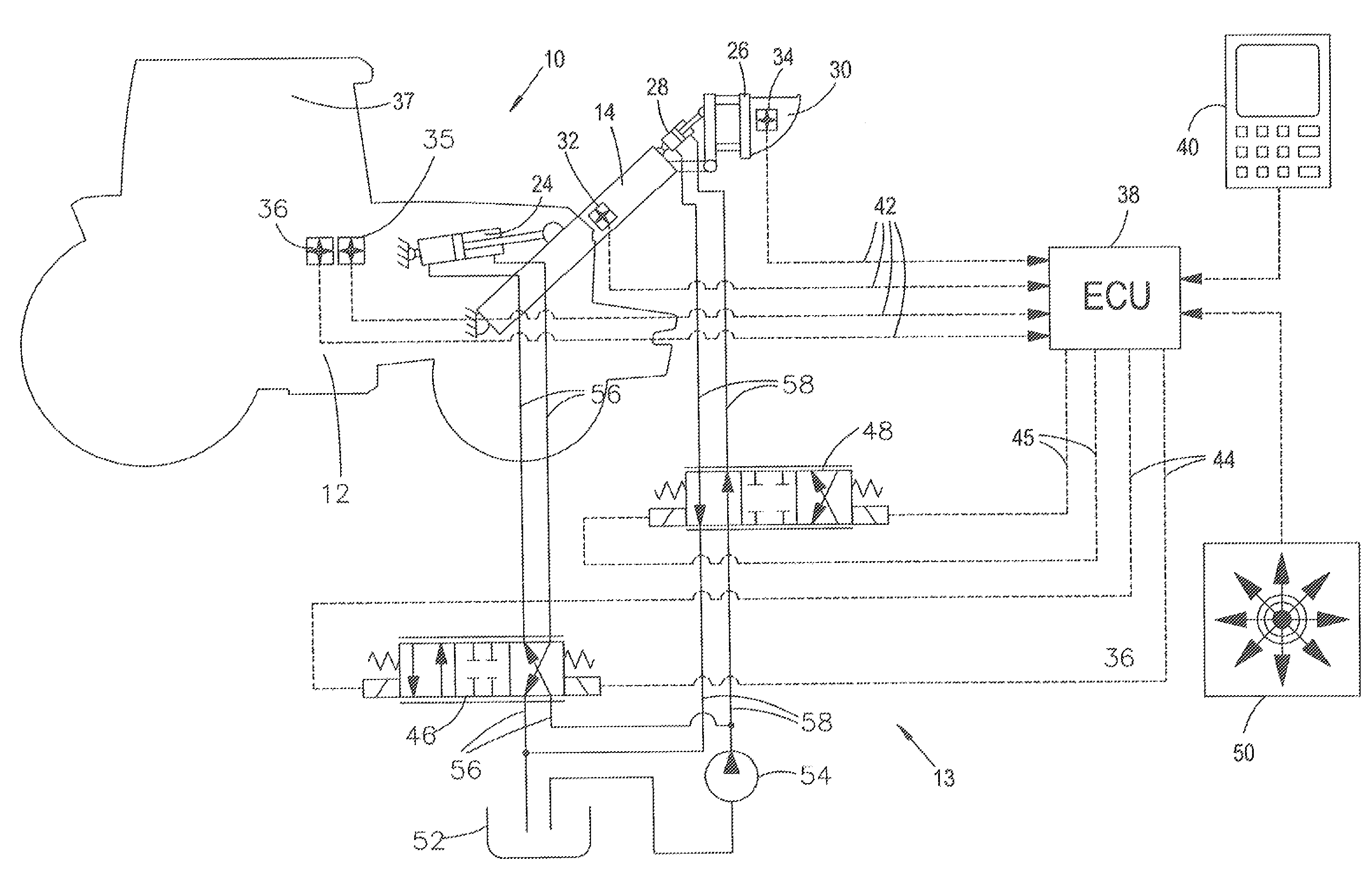 Implement lift apparatus control system position sensing