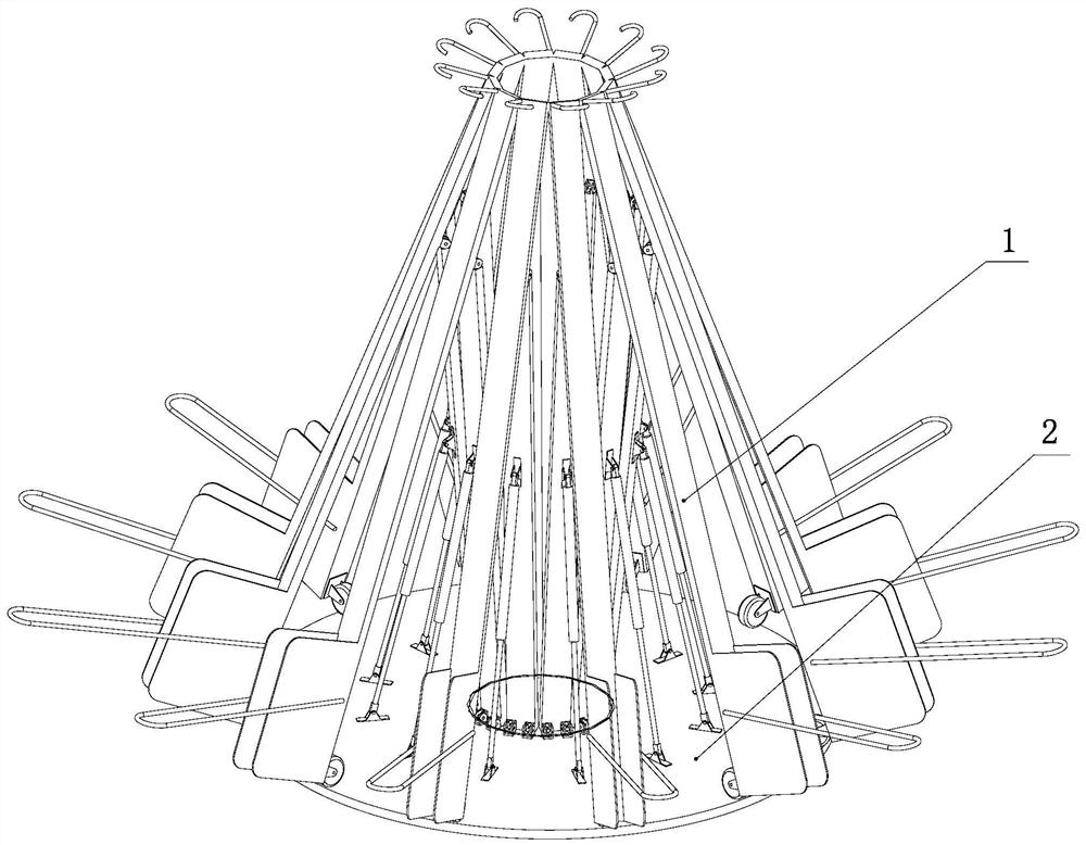 A rotary bicycle parking device