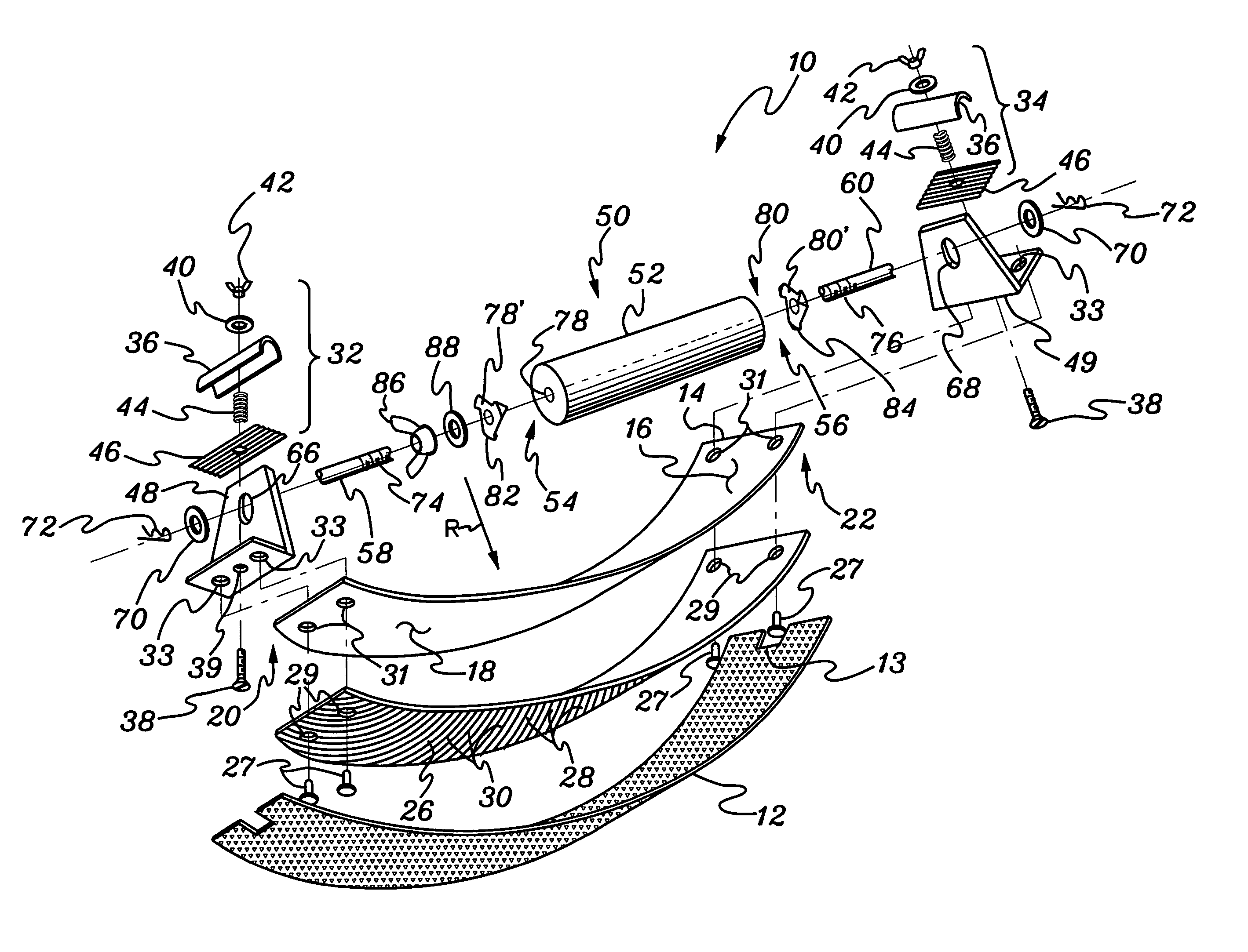 Tool having an adjustable curved working surface and a method for using the tool