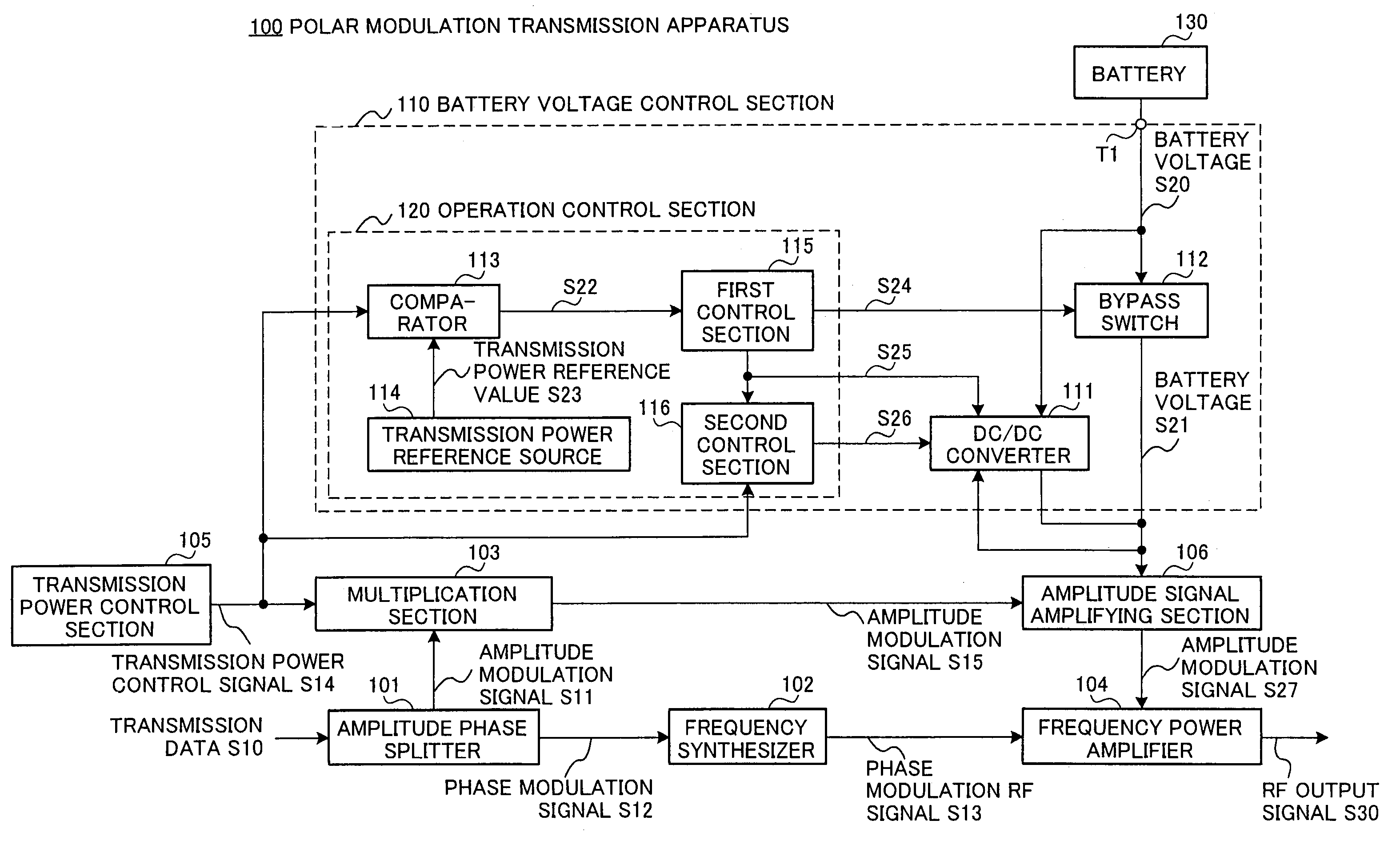 Polar modulation transmission apparatus and wireless communication apparatus