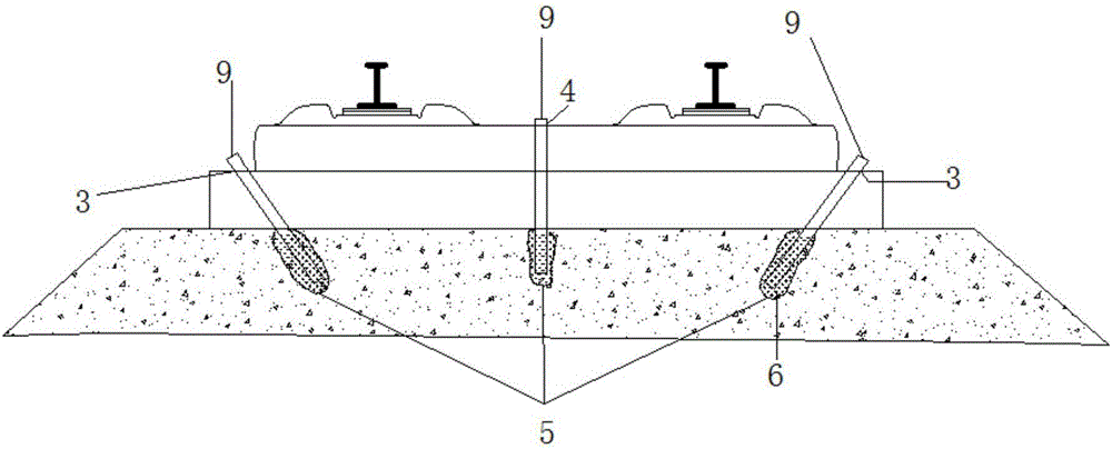 Ballastless track grouting lifting and lifting correcting method