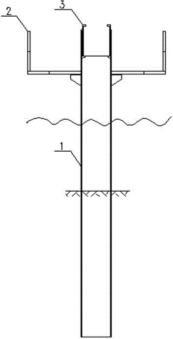 Draught fan foundation structure with single pile of transition sections and construction method