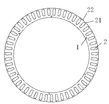 Stator iron chip notching process in torn mode