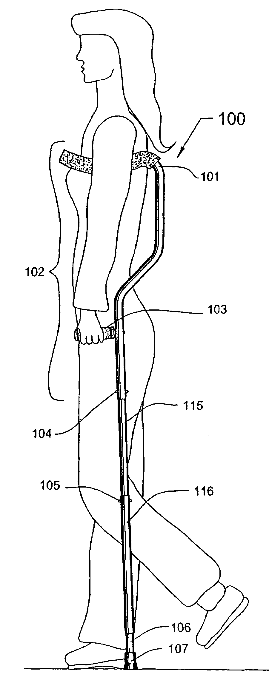 Ergonomic collapsible crutch