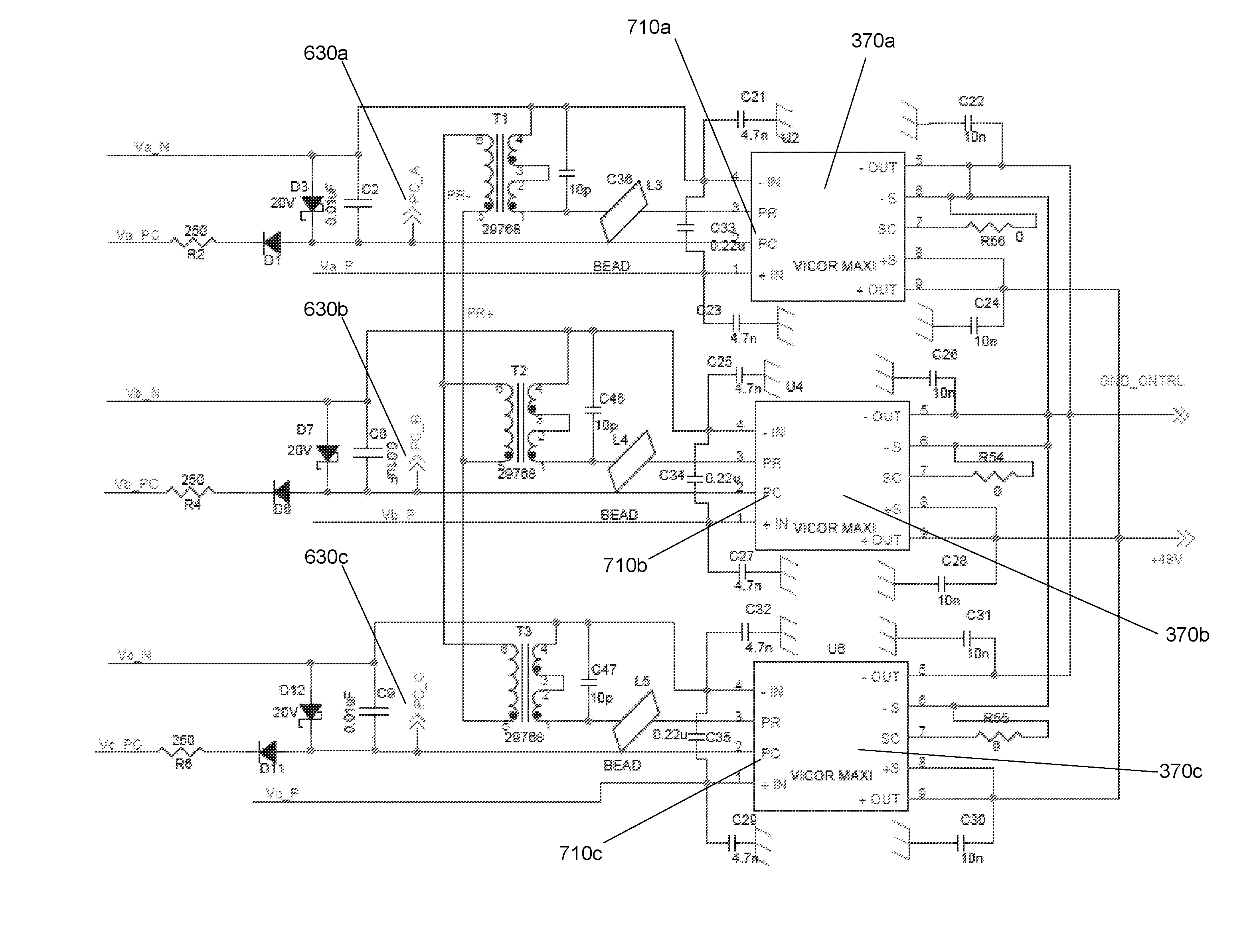 3-phase power factor corrected ac to DC filtered switching power supply