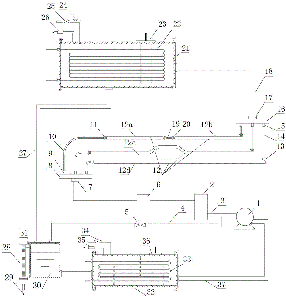 Forced circulation evaporation cooling device of hydro-generator stator busbar