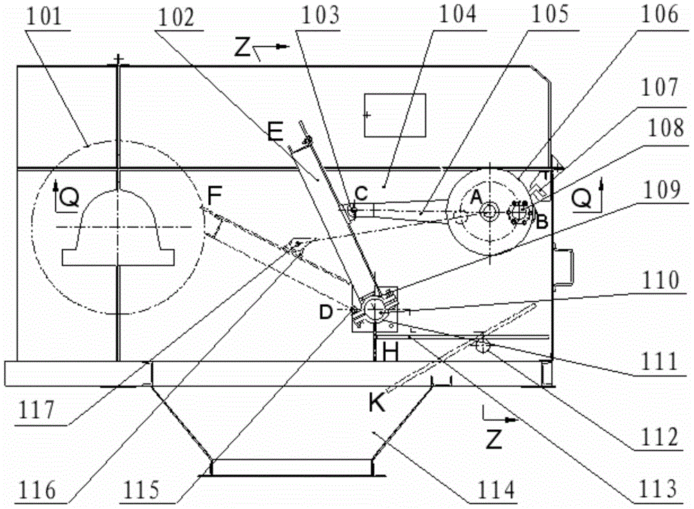 Transmission mechanism of non-magnetic metal automatic separator