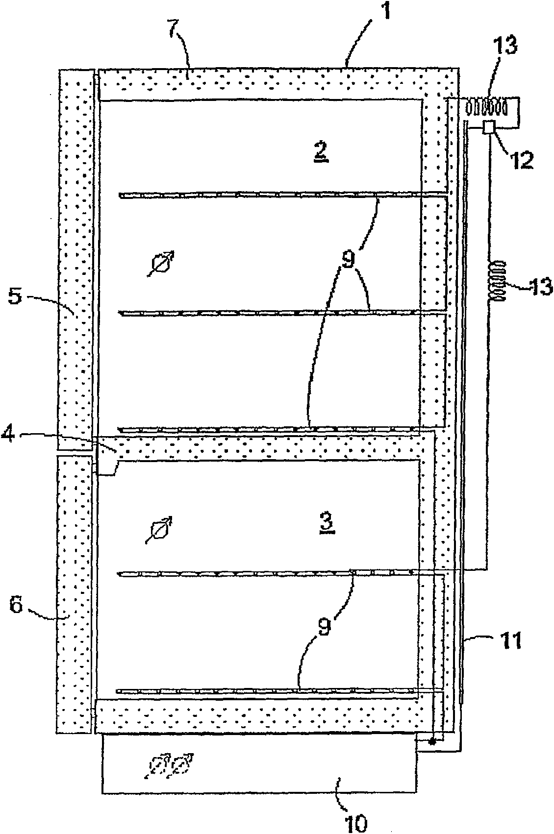 Refrigeration device comprising two storage compartments