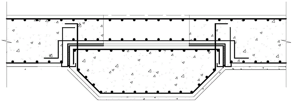 Advancing waterstop sedimentation post-cast strip of foundation slab