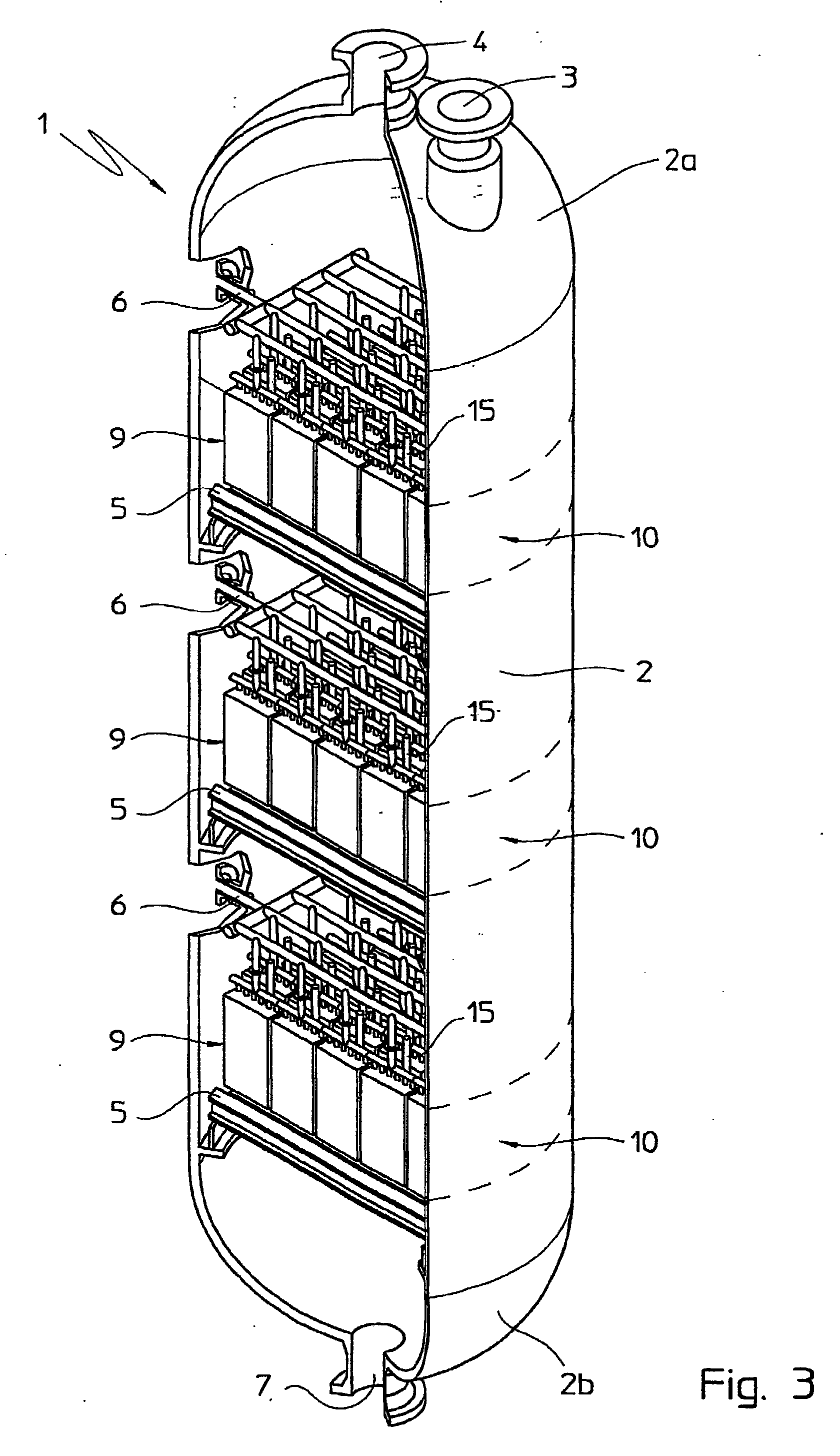 Reactor for exothermic or endothermic heterogeneous reactions