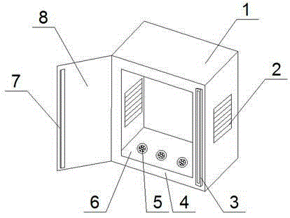 Power distribution cabinet provided with buffer strip