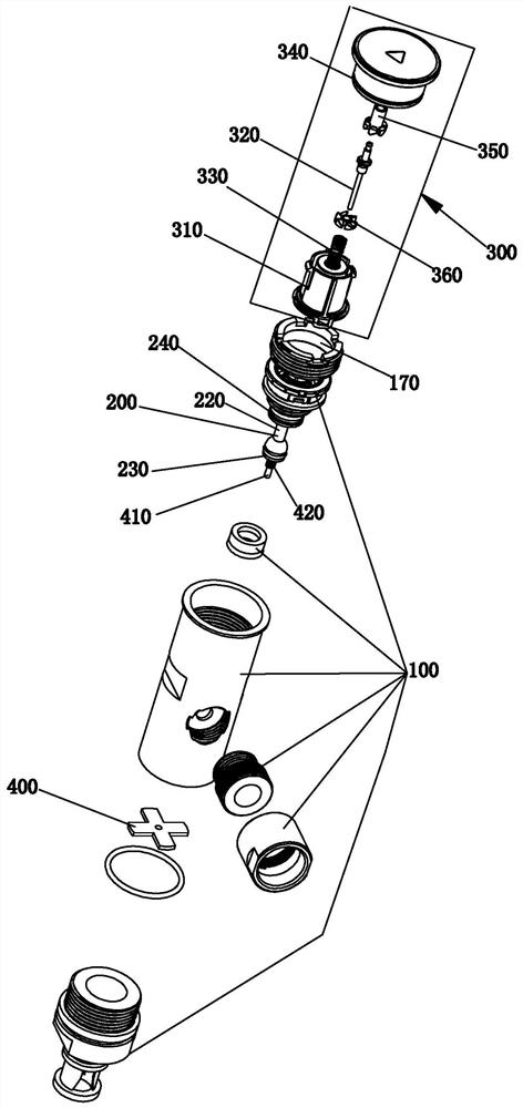 Waterproof hammer switching valve structure and faucet