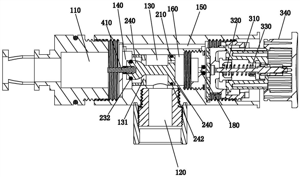 Waterproof hammer switching valve structure and faucet