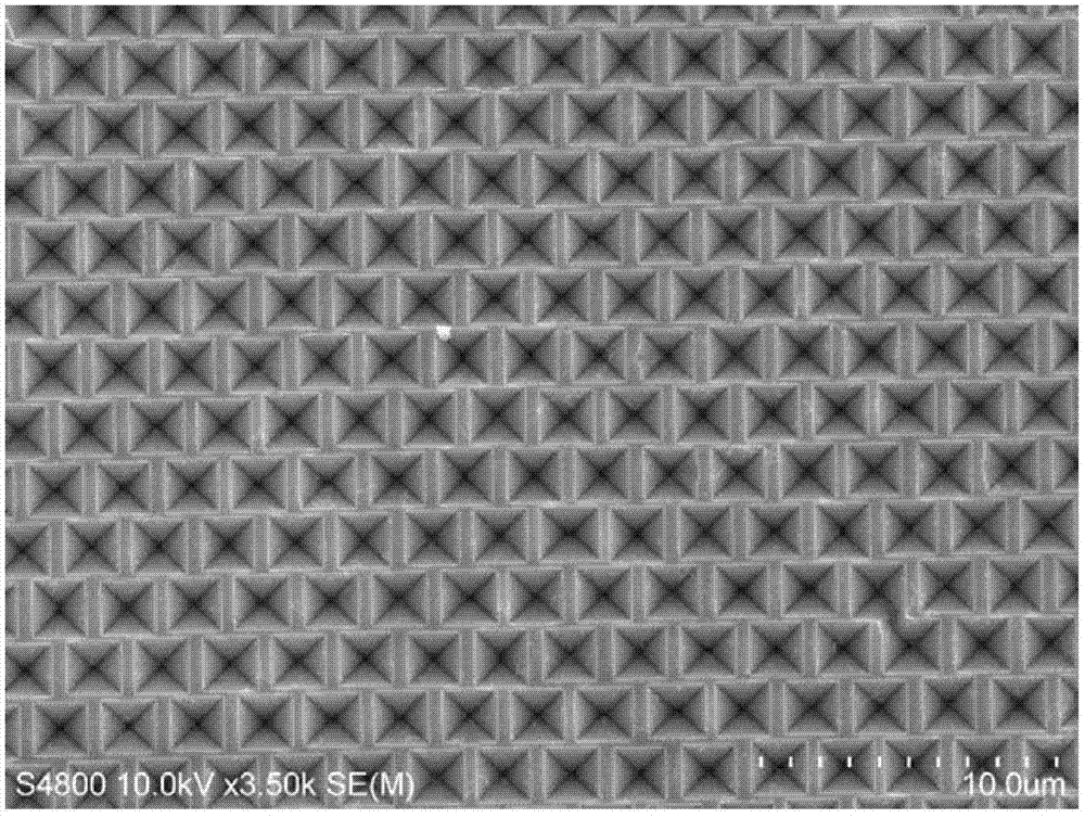 Method for preparing pyramid array on monocrystalline silicon substrate