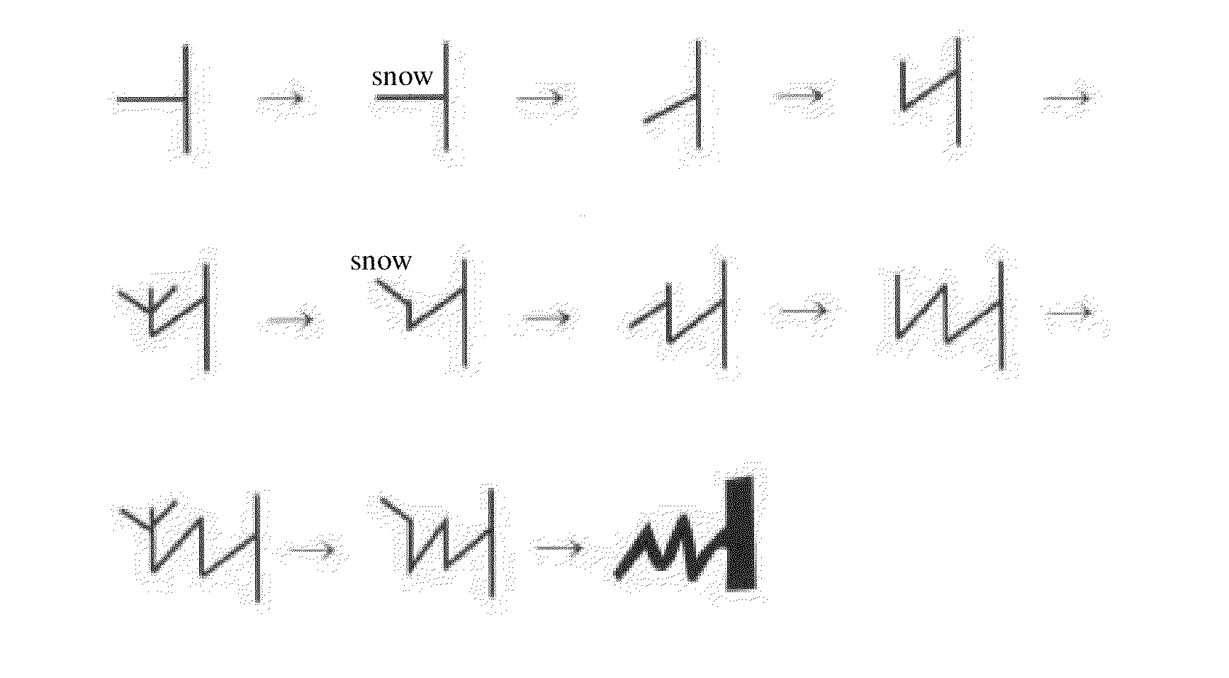 Method for forming ornamental tree by pruning and inducing growth of branches