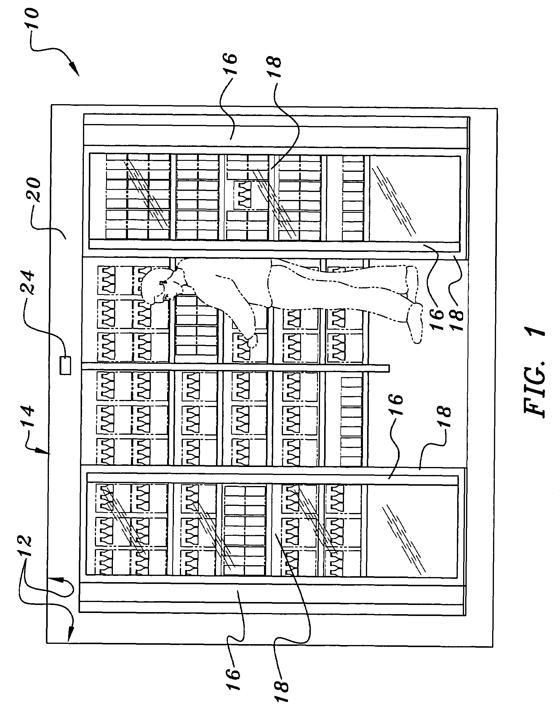 Automated glass entrance door assembly for walk-in coolers