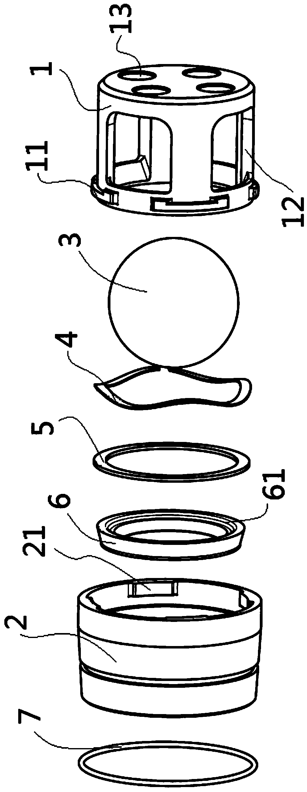 Ball-type valve assembly structure