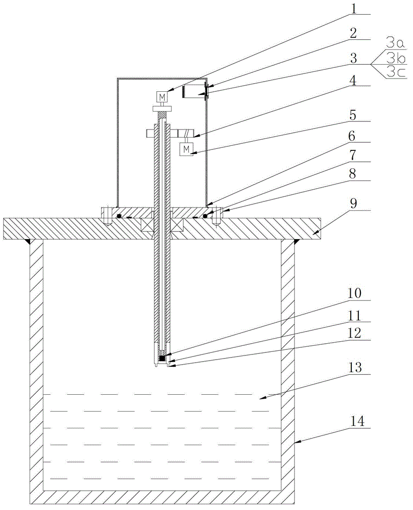 Non-contact type single-point liquid metal liquid level measurement device