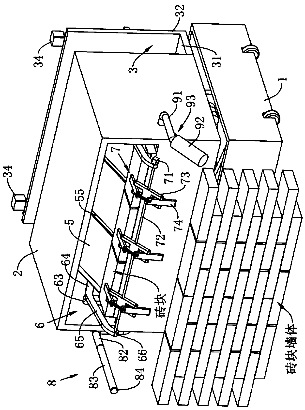 Wall bricklaying device