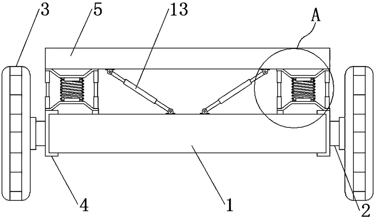 Shock absorption chassis for new energy four-wheel drive automobile