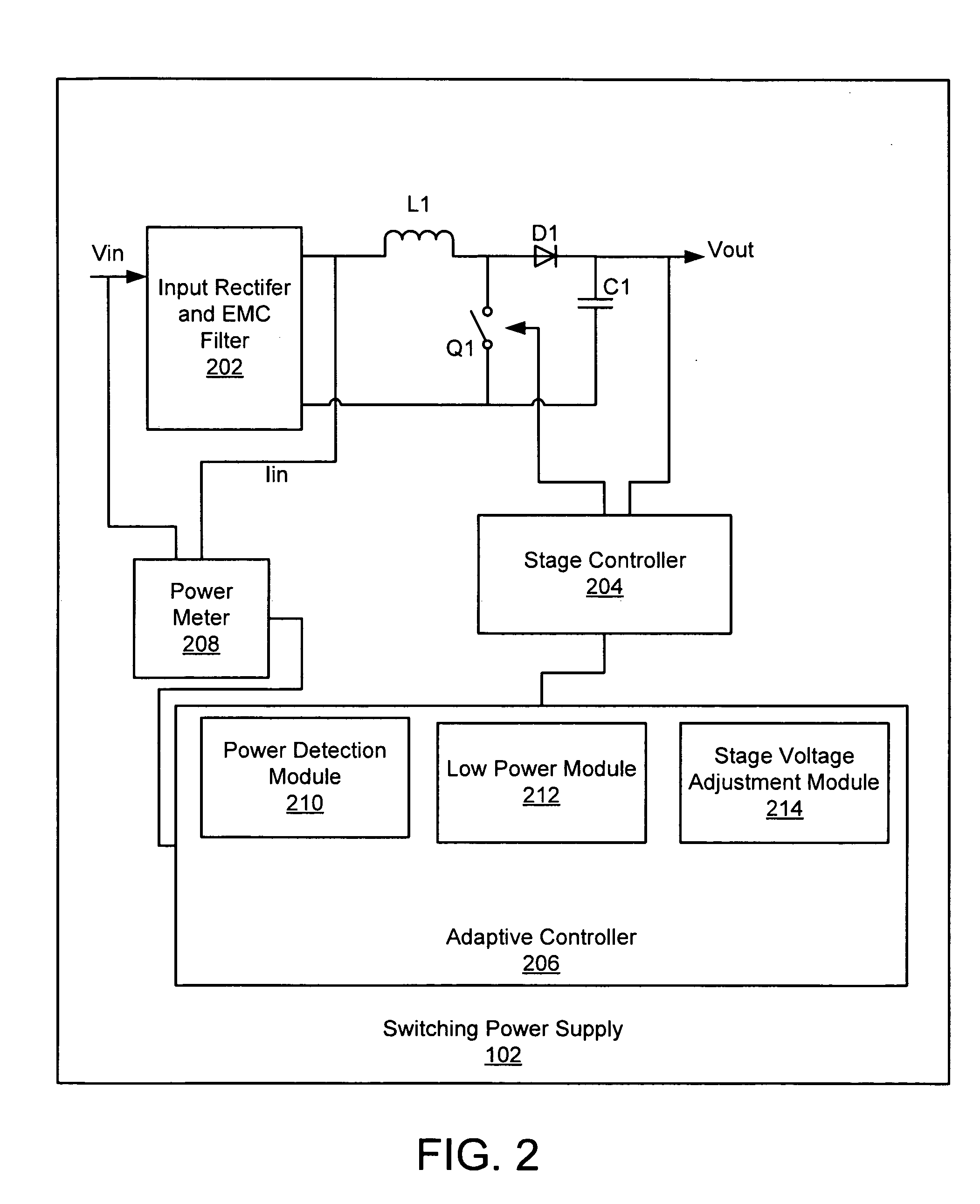 Apparatus, system, and method for an adaptive high efficiency switching power supply