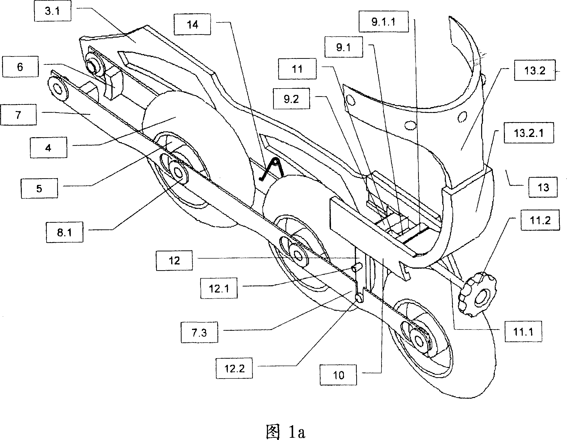 Braking device for roller skates