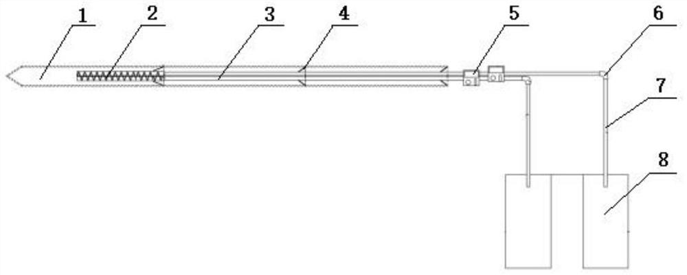 Segmented grouting device with instant grout mixing function and grouting method