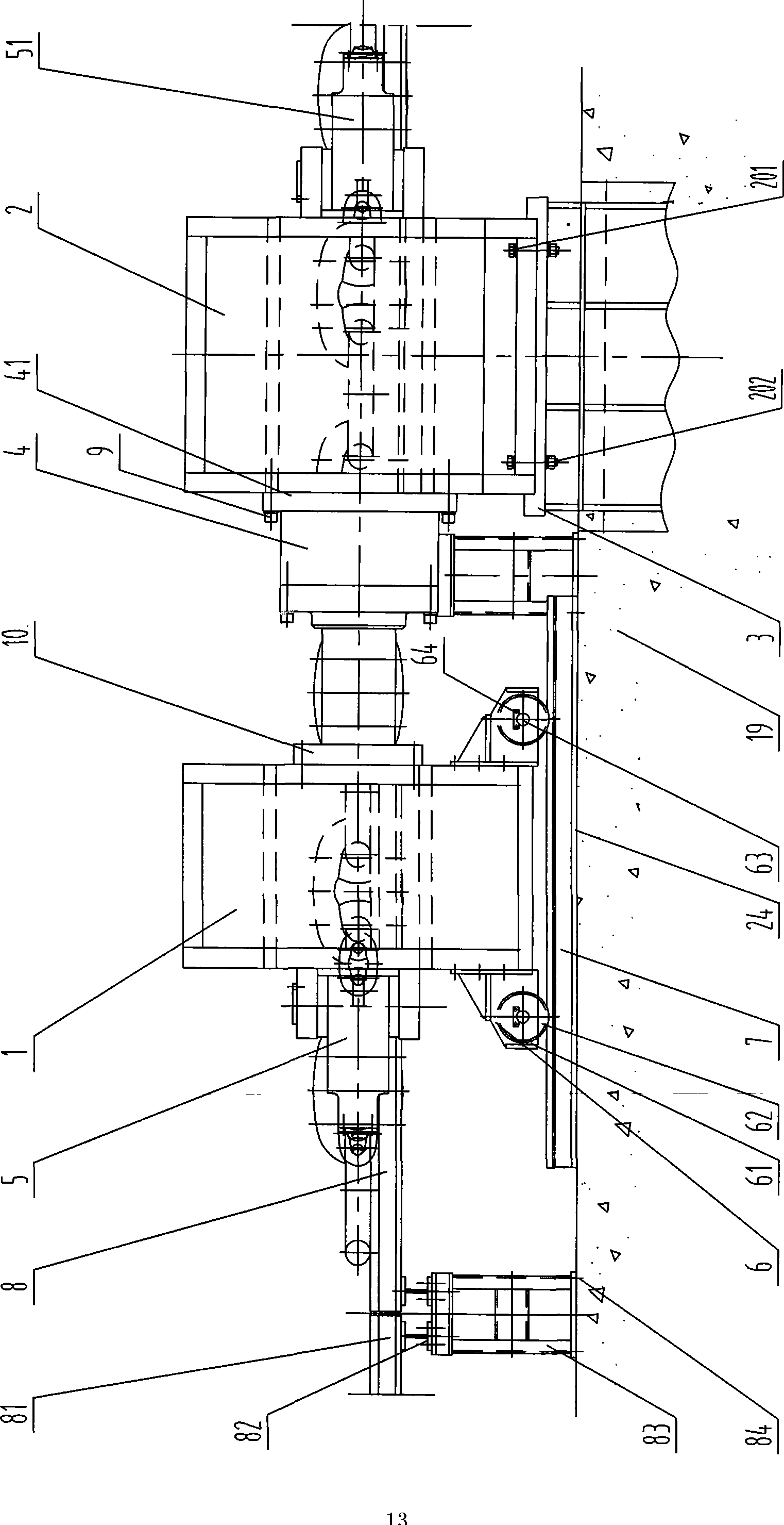 Loading apparatus for chain cable tensile testing machine