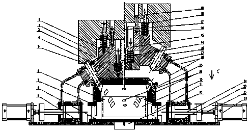 Forging and inclined window hole punching composited die