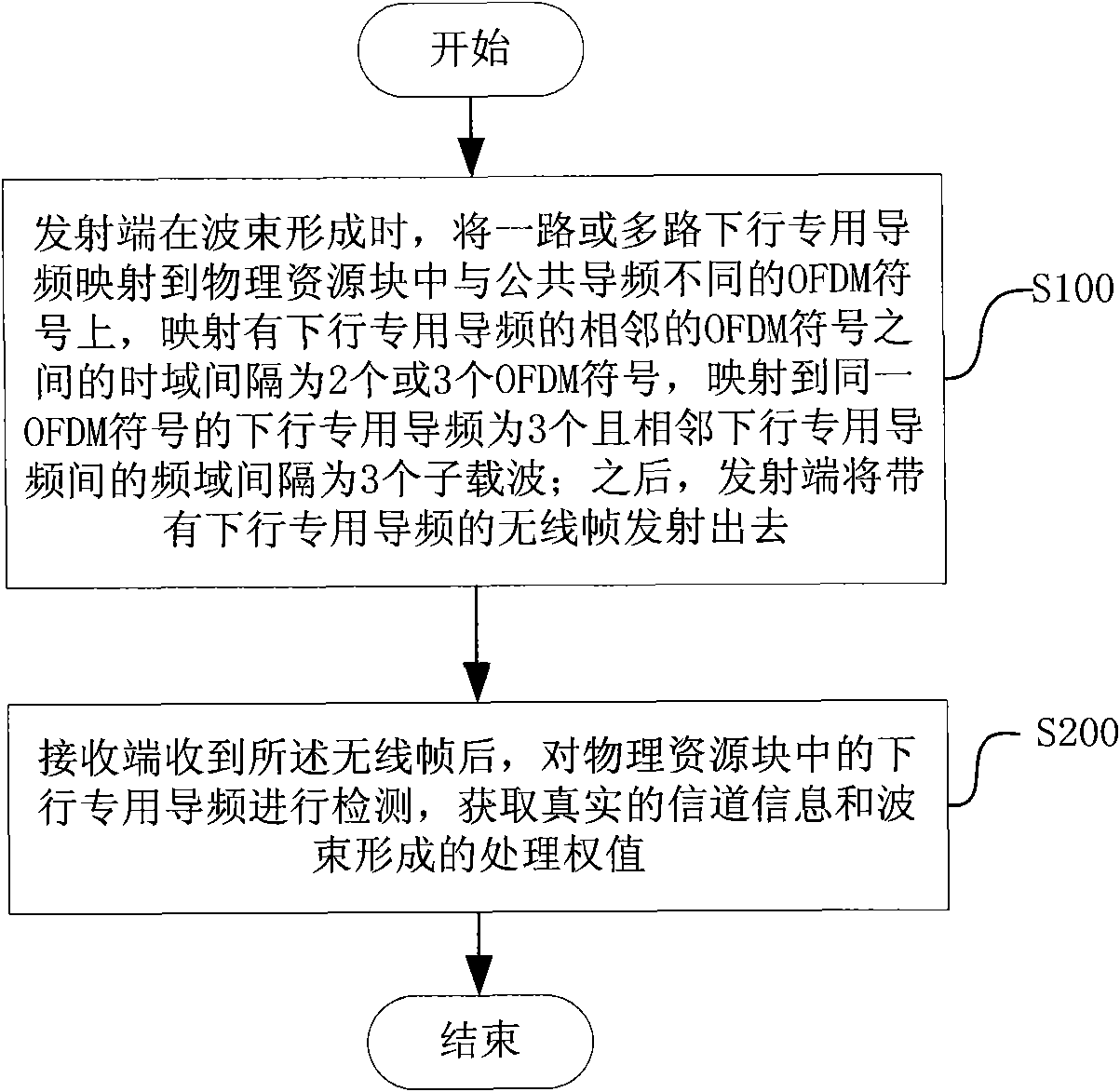 Mapping method of pilot frequency and physical resource block special for downstream and transmitting device thereof