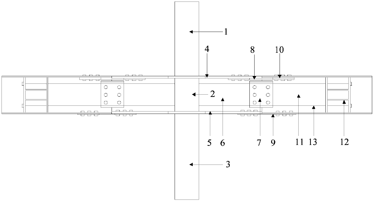 Assembly type self-resetting middle column connecting device capable of restoring functions