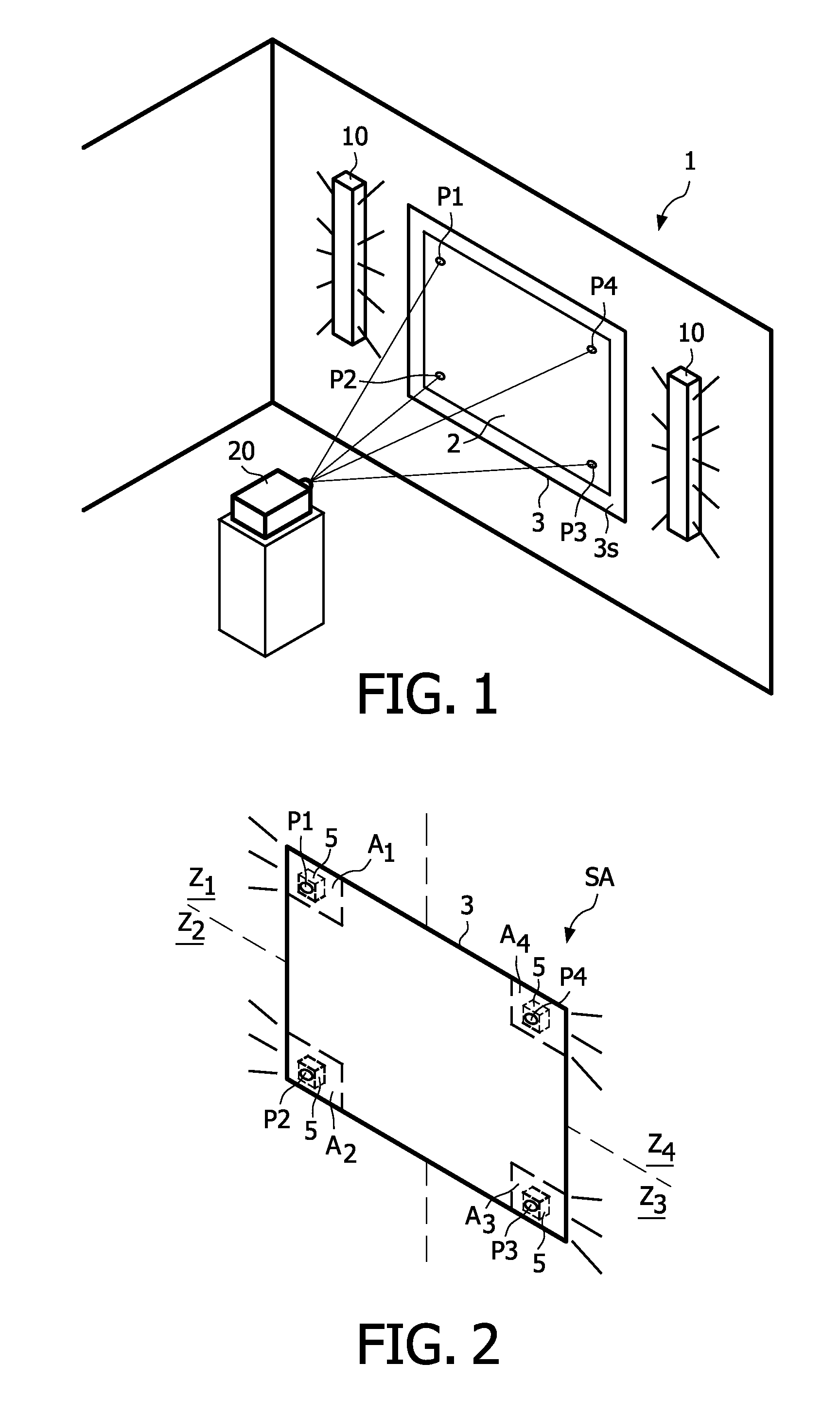 Method of controlling the lighting of a room in accordance with an image projected onto a projection surface