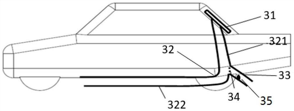 Control system for reducing air resistance by utilizing vehicle tail gas