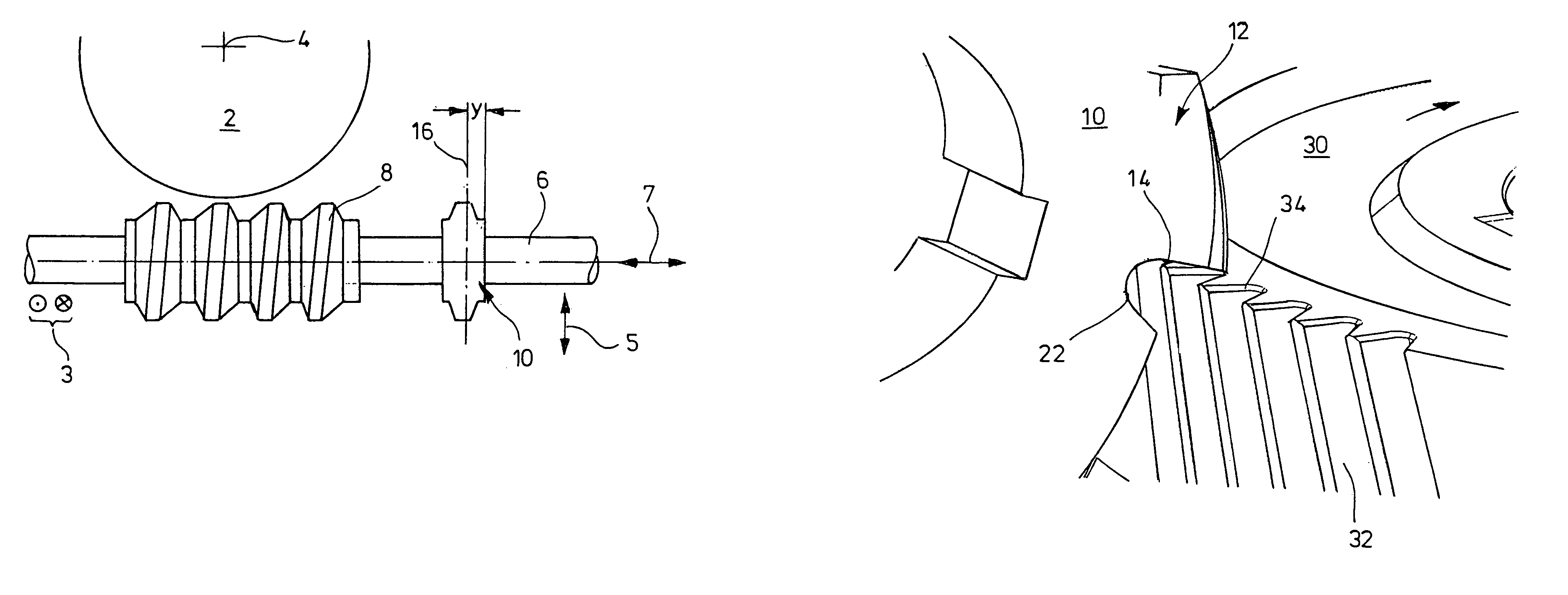 Method, device, and tool for chamfering the front-end edges of the inter-teeth grooves of a gear