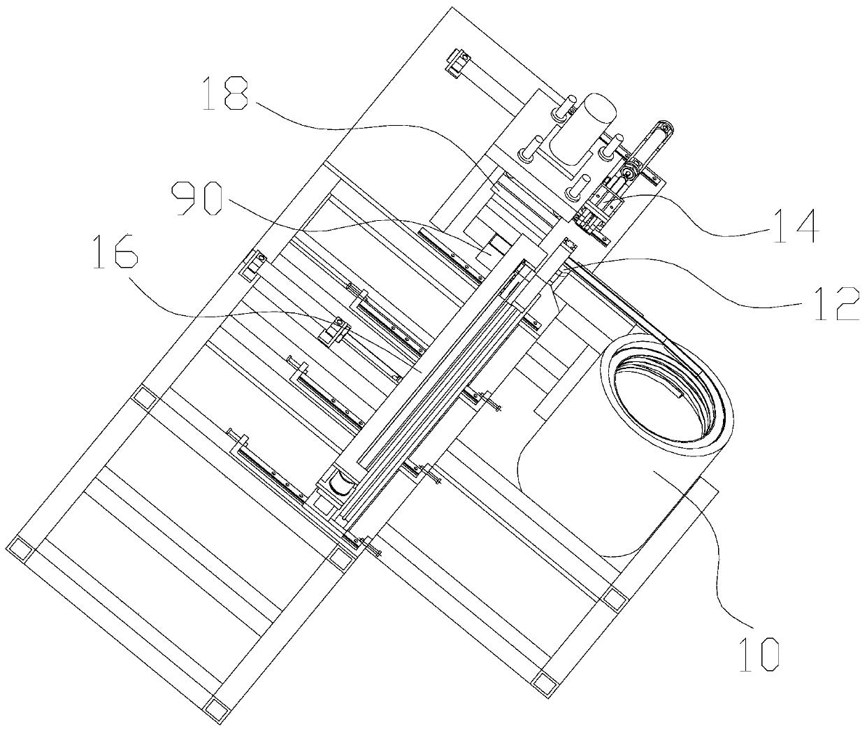 Automatic punching and bending machine for coil spring