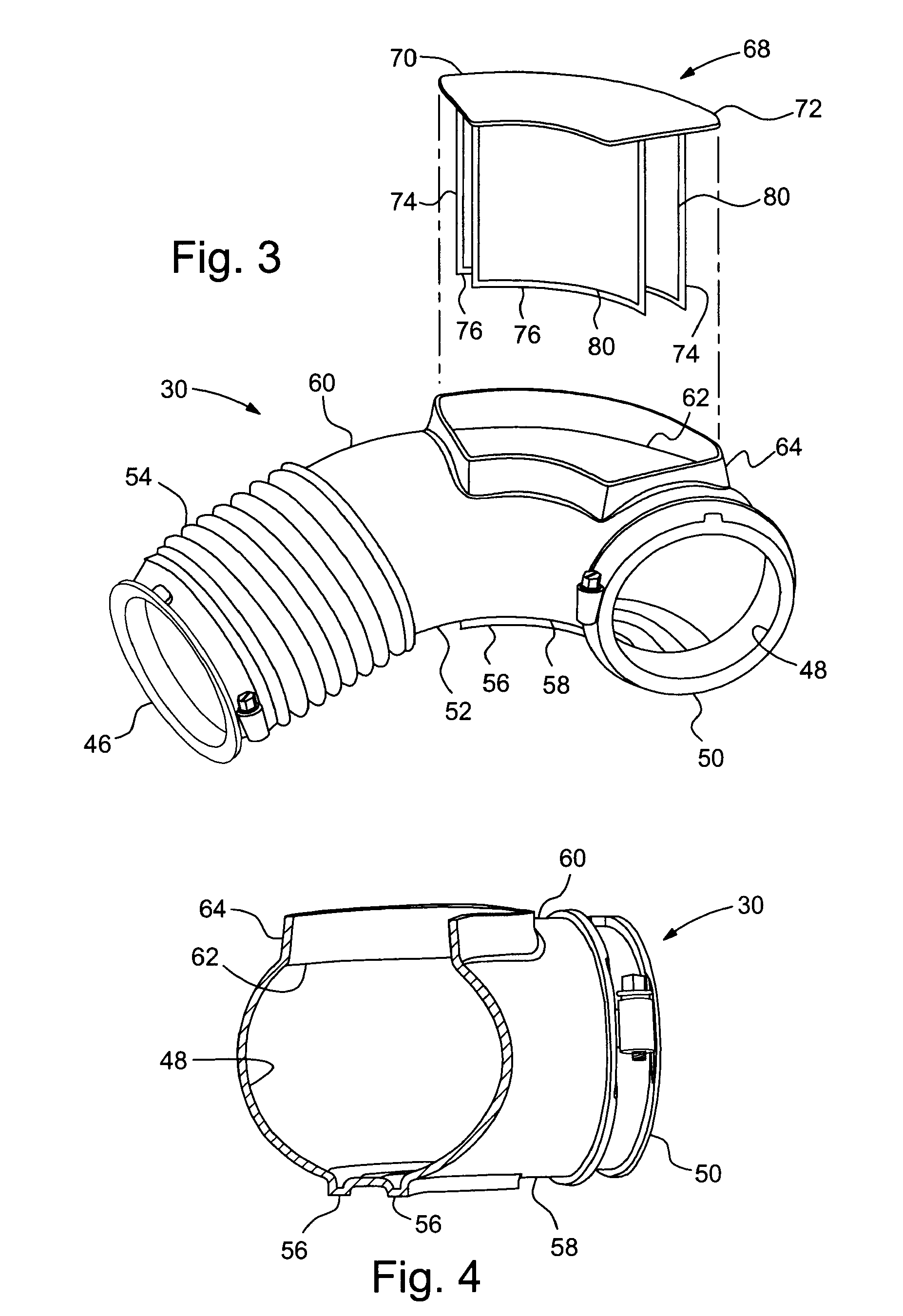 Flow turning vane assembly with integrated hydrocarbon adsorbent