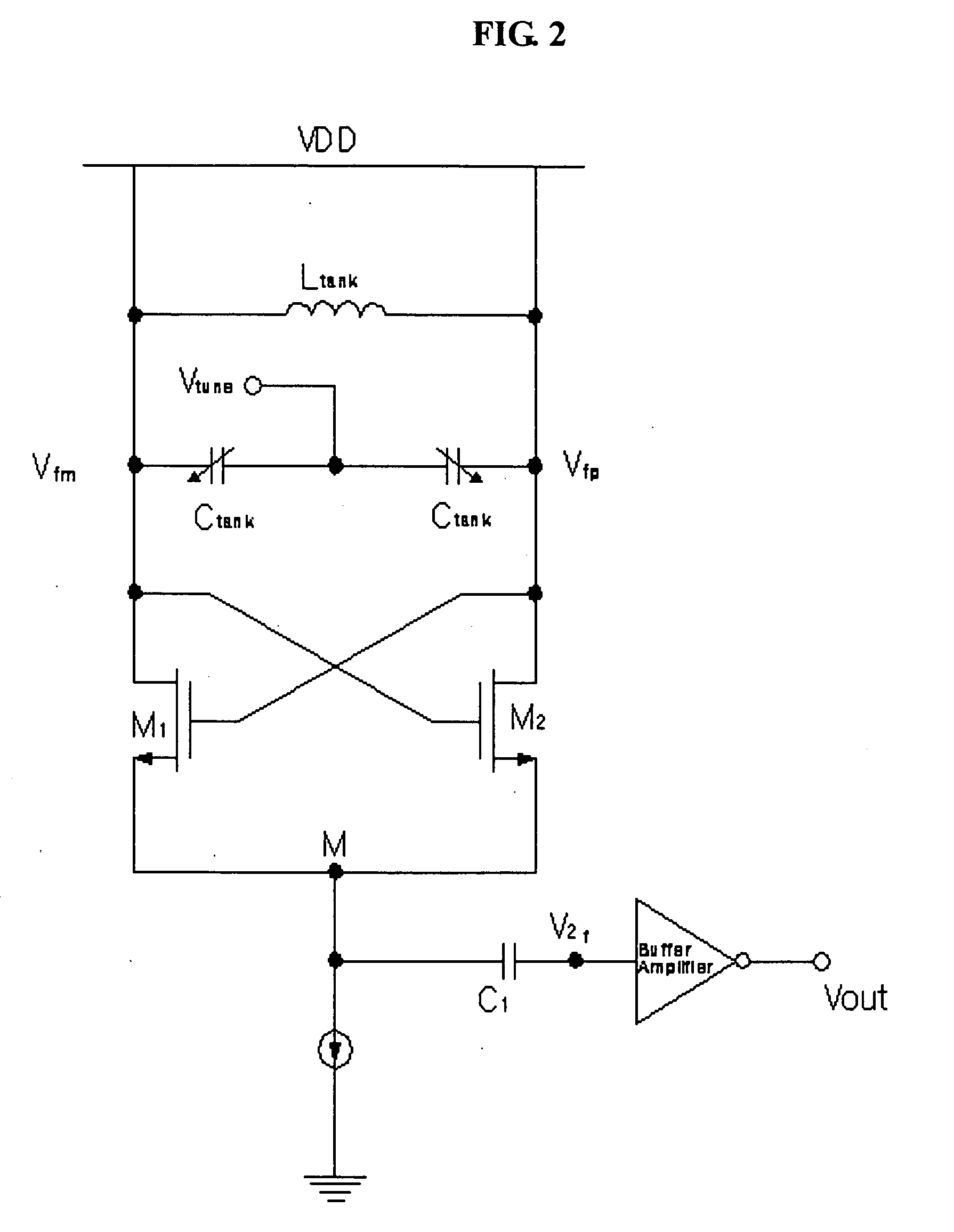 Push-push voltage controlled oscillator for obtaining differential signals