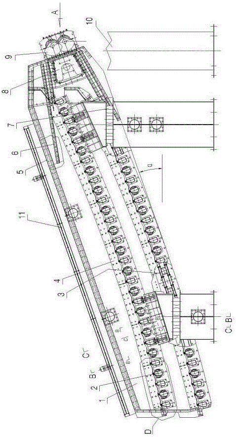 The linear vibrator is set on the relaxation screen at the feeding end