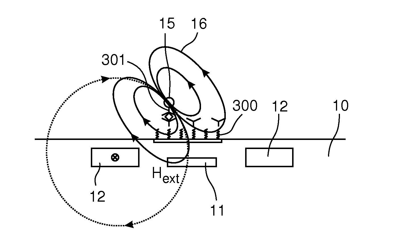 Magnetic sensor device for and a method of sensing magnetic particles