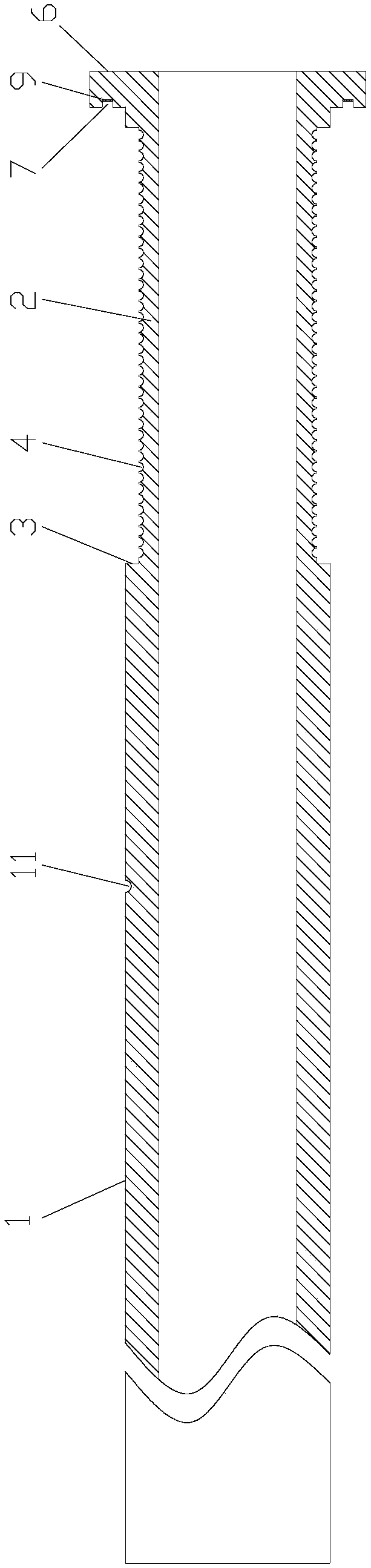 Pouch tail end tension fixing device for pouch suture