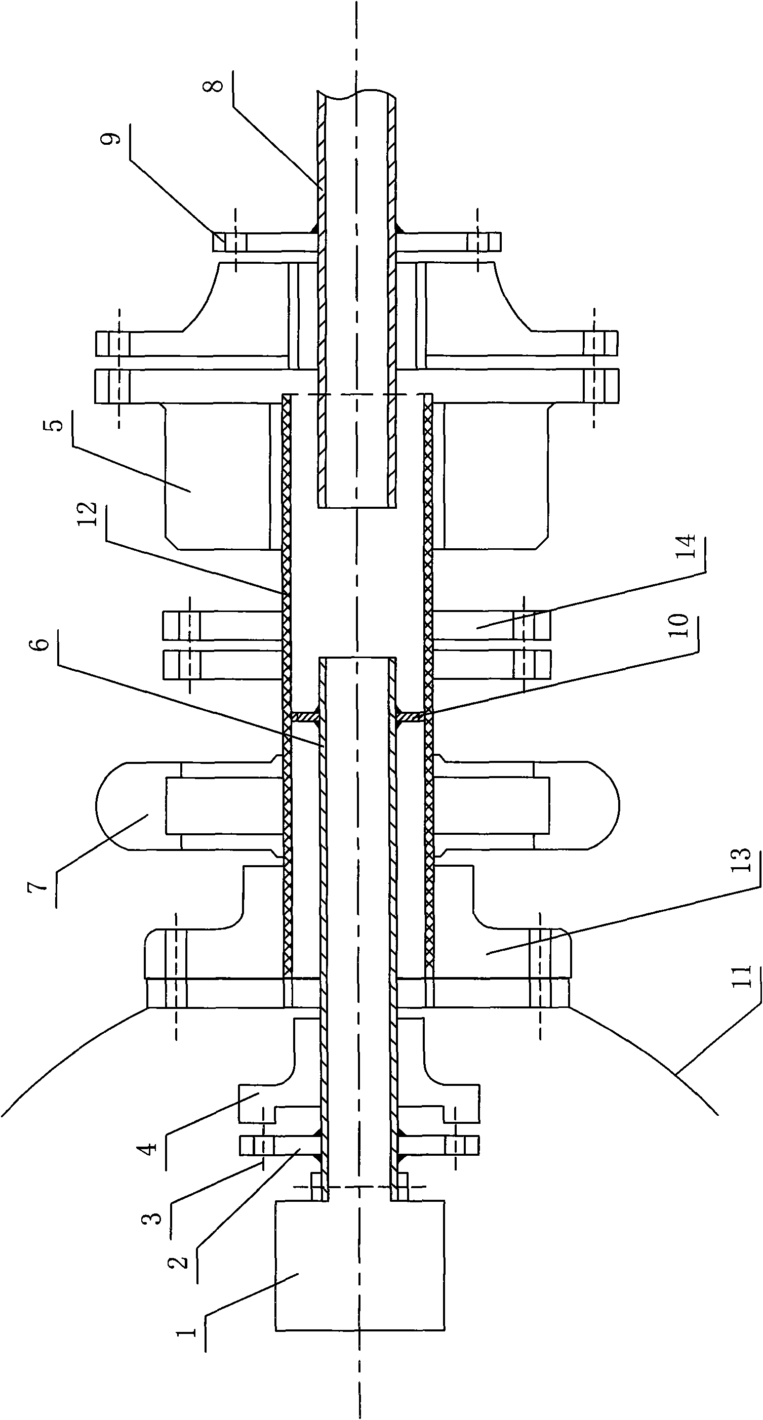 Static seal device of bipyramid rotary dryer