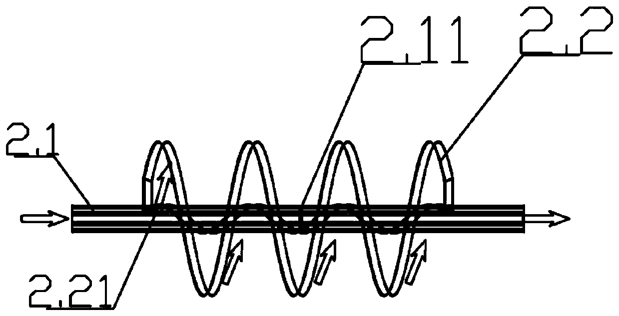 Hollow spiral-blade heating thin-film evaporator and evaporation method