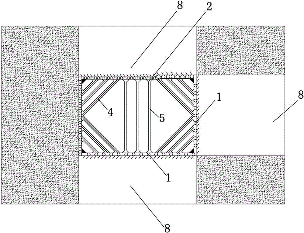 Foundation pit support construction method suitable for three-free-face building envelope